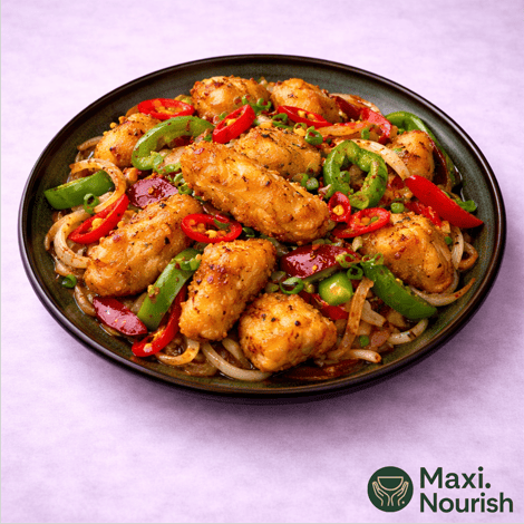 Salt and Pepper Chicken with Udon